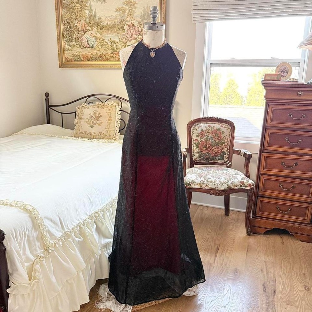 WhimsyGoth prom dress black witchy floor length formal dress Reggio size 6